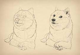 Draw a u shaped line beneath it, and connect it to the nose with a straight line. Such Tutorial Many Fun How To Draw Doge Tuts Design Illustration Tutorial Drawings Graphic Design Tutorials Diy Illustrator Tutorials