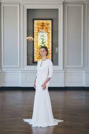 Quarter Sleeve Fit And Flare Wedding Gown Chicago Wedding Ed And Aileen Photography Wedding Dress Sleeves Wedding Dresses Dresses
