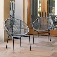 Sarcelles Woven Wicker Patio Chairs By Corvus Set Of 2 Wicker Patio Chairs Metal Patio Furniture Resin Patio Furniture