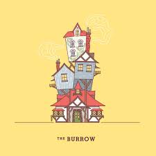 It may be ramshackle, cramped and even a little crooked on its axis, but there's not a homier home to be. The Burrow Framed Art Print By Maggiechambers Vector Black X Small 10x12 Harry Potter Painting Harry Potter Drawings Harry Potter Stickers