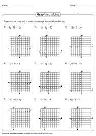 Equation Of A Line Standard Form Slope Intercept Form Two Point Form Point Slope Form Graphing Linear Equations Basic Algebra Worksheets Linear Equations