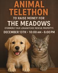 🐾 JUSTIN BARTLETT ANIMAL TELETHON 🐾 Help Us Build The Meadows To raise  money for our new Loxahatchee rescue property — now known as 🌿 The Meadows  🌿 📅 December 13th ⏰