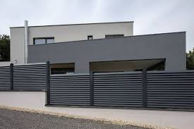 Lamellenzaune Doma Serogo Cveta Eksterer Pokraski Doma Dizajn Ogrady