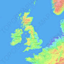 The united kingdom or britain consists of the united kingdom of great britain and northern ireland and many smaller islands. Great Britain Topographic Map Elevation Relief