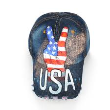 Details About Baseball Hat Victory Usa Flag Painting Jean Trucker Cap Adjustable By