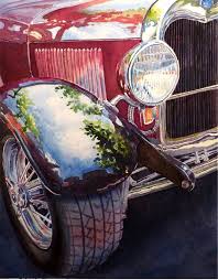 Old Car Wall Art Print Gift Dad Vintage Red Car Wall Decor Etsy In 2020 Car Wall Art Car Painting Antique Cars