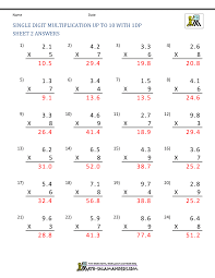 Multiply decimals by powers of ten. Decimal Multiplication Worksheets 5th Grade