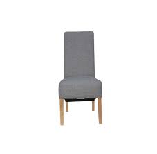 Modern dining chairs are a broad definition encompassing a huge variety of modern kitchen chairs including those with and without arms. Upholstered Dining Chairs Scroll Back Fabric Dining Chair Light Grey Furniture Sale From Readers Interiors Uk