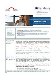 News about visa application process. Newsletter Citibank Handlowy