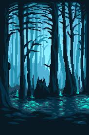 Somewhere In The Forrestshown At 400 Percent Pixel Art Landscape Cool Pixel Art Pixel Art Background