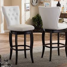 Baxton Studio Leonice Faux Leather Swivel Counter Stool 2 Piece Set Swivel Counter Stools White Leather Bar Stools Counter Height Chairs