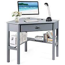 4.5 out of 5 stars with 24 ratings. Buy Tangkula Corner Desk Corner Computer Desk With Drawer For Small Space Small Corner Makeup Vanity Desk 90 Degrees Triangle Corner Desk With Storage Shelves Grey Online In Turkey B07z7htwl1