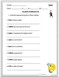 Spanish Question Words Practice Interrogativas Spanish Questions Word Practice Spanish Question Words
