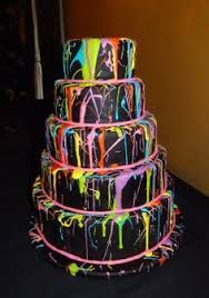 Birthday Cake For 13 Year Old Boy 13 Year Old Girls Bday Gift Google Search Neon Cakes Painted Cakes Splatter Cake