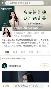 德施曼智能锁官宣迪丽热巴为代言人登上微博热搜- 中国日报网
