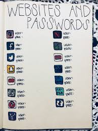 Benutzername Passworter Social Media Passworter Ideas Media Passwords Bullet Journaling Journaling Ideen Journal Inspiration