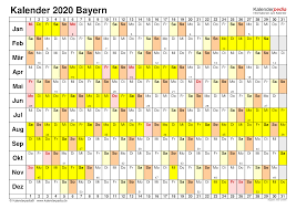Unter dieser url finden sie immer den aktuellen kalender mit 15 monaten. Kalender 2020 Bayern Ferien Feiertage Excel Vorlagen