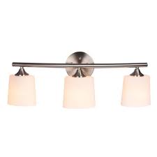 Maybe you would like to learn more about one of these? Hampton Bay Greylock 3 Light Brushed Nickel Vanity Light With Bowed Bar And Oval Glass Shades 19852 000 The Home Depot