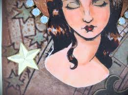 Mixed Media Assemblage Art- "celestial Muse"