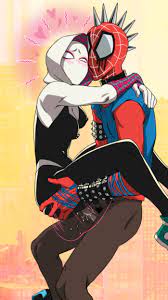1boy 1girls ahe gao ahegao artist request big penis dark-skinned  male gwen stacy hobart brown interracial lowres marvel mask masked female  masked male nipple bulge pussy juice pussy juice