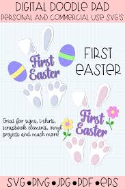 I'll use this to first i've got this short tutorial on how to use svgs to make this onesie, then the free easter svgs at the end! Easter Bunny First Easter Svg By Digital Doodle Pad Easter Svg Svg Doodles
