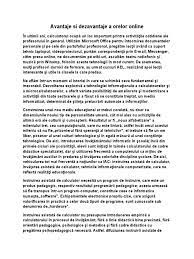 Apariţia calculatorului, a reţelelor de calculatoare (în special a. Avantaje Si Dezavantaje A Orelor Online