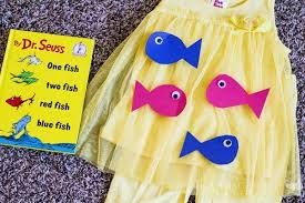One Fish Two Fish Costume A Diy Dr Seuss Costume Featuring One Fish Two Fish Easy To Make And I Book Character Costumes Dr Seuss Diy Costumes Fish Costume