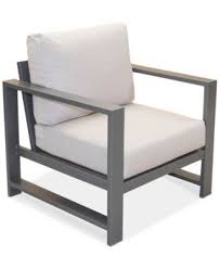 Aruba Grey Aluminum Outdoor Club Chair With Sunbrella Reg Cushion Created For Macy S Macys Com Club Chairs Aluminium Outdoor Furniture Sunbrella Cushions