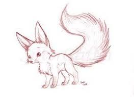 Then, use a series of short, curved lines, extending downward. Drawings Of Anime Foxes Bing Images Animal Drawings Fox Art Baby Animal Drawings