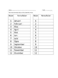 Add to my workbooks (0) download file pdf embed in my website or blog add to google classroom add to. Lembaran Kerja Nama Nama Bulan