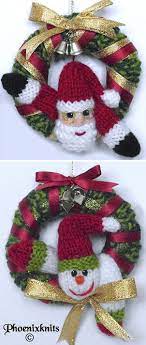 When many people imagine someone knitting, they see the classic image a person knitting by a warm fire as the snow falls gently outside. Free Knitting Pattern For Mini Christmas Wreath Ornaments Christmas Knitting Patterns Free Christmas Knitting Patterns Knitted Christmas Decorations