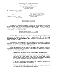 The goal of a position paper is to convince the audience that your sample outline. Position Paper Sample
