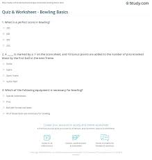 Quiz Worksheet Bowling Basics Study Com