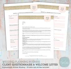 Wedding Planner Client Questionnaire And Welcome Letter Etsy Wedding Planning Business Wedding Planner Business Event Planning Business