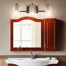 Shop this collection (110) $ 120 22. Vanity Lights 3 Lights Exclude Bulb Solfart 3 Head Vintage Bath Vanity Light Wall Decor Bathroom Over Mirror Modern Glass Shade Light Fixtures Tools