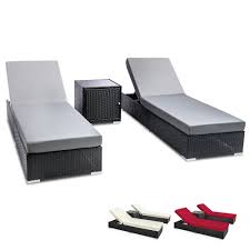 Designer furniture wicker swimming pool lounger. Outdoor Sun Lounge Wicker Lounger Setting Day Bed Chair Pool Furniture Rattan Sofa Cushion Garden Patio 3pc Gardeon Black Frame Clsa Holdings Pty Ltd