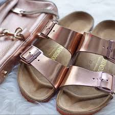 Birkenstock Arizona Rose Gold Sandals Rose Gold Copper Birkenstocks Metallic Sandals Gold Birkenstocks Rose Gold Birkenstocks