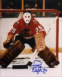 Autographed 8x10 photograph of nhl hall of famer tony esposito from the chicago blackhawks banner ceremony from the final regular season game at chicago stadium. Tony Esposito Cards And Autographed Memorabilia Guide