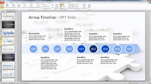 Eine moderne und vollständig geschäftliche vorlage enthält meilensteine, an denen bestimmte aspekte des projekts abgeschlossen werden sollen. Powerpoint Arrow Timelines Youtube