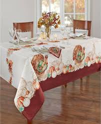 60 X102 Elrene Homefashions Turkey Bordered Fall Tablecloth Thanksgiving Autumn Elrene Fall Tablecloth Holiday Turkey Elrene Home Fashions