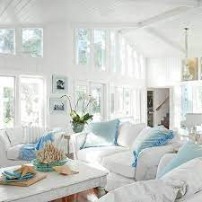 Awesome 40 Cozy Beach Cabin Decoration Ideas Https Homstuff Com 2017 06 07 40 Cozy Beach Cab Shabby Chic Beach Decor Coastal Living Rooms Coastal Living Room
