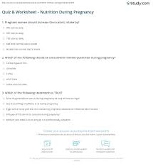 Healthy eating quiz (true or false) 1. Quiz Worksheet Nutrition During Pregnancy Study Com
