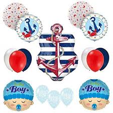 Click here for more nautical baby shower ideas: Nautical Anchor Party Supplies Baby Shower Balloon Set Walmart Com Walmart Com
