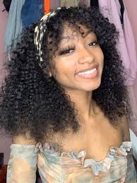 Open for more details!like, comment, subscribe, all that good stuff! Alazae Natural Curly Human Hair Headband Wig With Removable Bangs Hbnc017 106 00