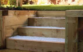 What type of wood are they made from? Building Garden Steps Using Railway Sleepers Suregreen S Guide To Sleeper Steps