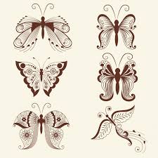 Many of the elaborate floral patterns signify new be. Free Vector Vector Illustration Of Butterflies In Mehndi Ornament Traditional Indian Style Ornamental Floral Elements For Henna Tattoo Stickers Mehndi And Yoga Design Cards And Prints