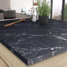 Planizia personnalise et faconne votre plan de travail de couleur marbré sur mesure. Plan De Travail Stratifie Effet Marbre Noir Mat L 315 X P 65 Cm Ep 38 Mm Leroy Merlin