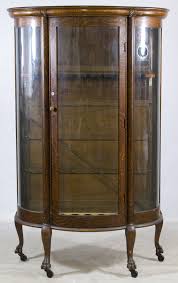 Oak Curved Glass China Cabinet Glass China Cabinet China Cabinet Vintage China Cabinets