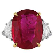 Agl Certified 10 24 Carat Thai Ruby Diamond Three Stone Ring From A Unique Collection Of Vintage Three S Platinum Diamond Rings Stone Rings White Topaz Rings