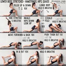 Lower Body Dynamic Stretches Holds Here S The Picture Tutorial For The Video I Did On Lower Body Stre Lower Body Stretches Easy Yoga Workouts Body Stretches